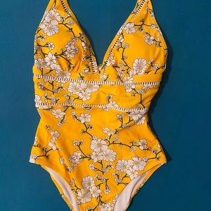 One piece NWT swimsuit. Floral. Yellow